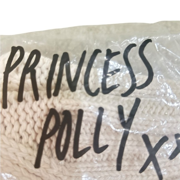 NWT Princess Polly Carey Cream beige Cable Knit cropped vest ribbed hems small - Picture 6 of 8